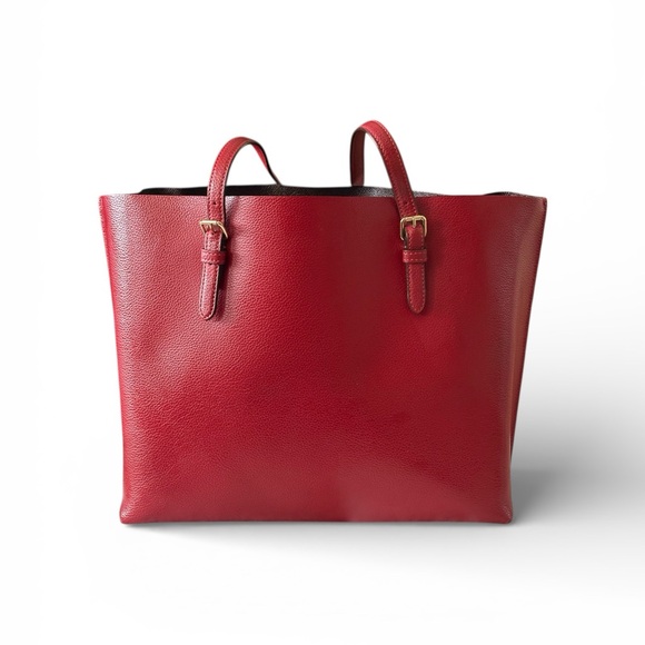 Coach Mollie Apple red double Face Leather Tote Bag - Picture 3 of 15